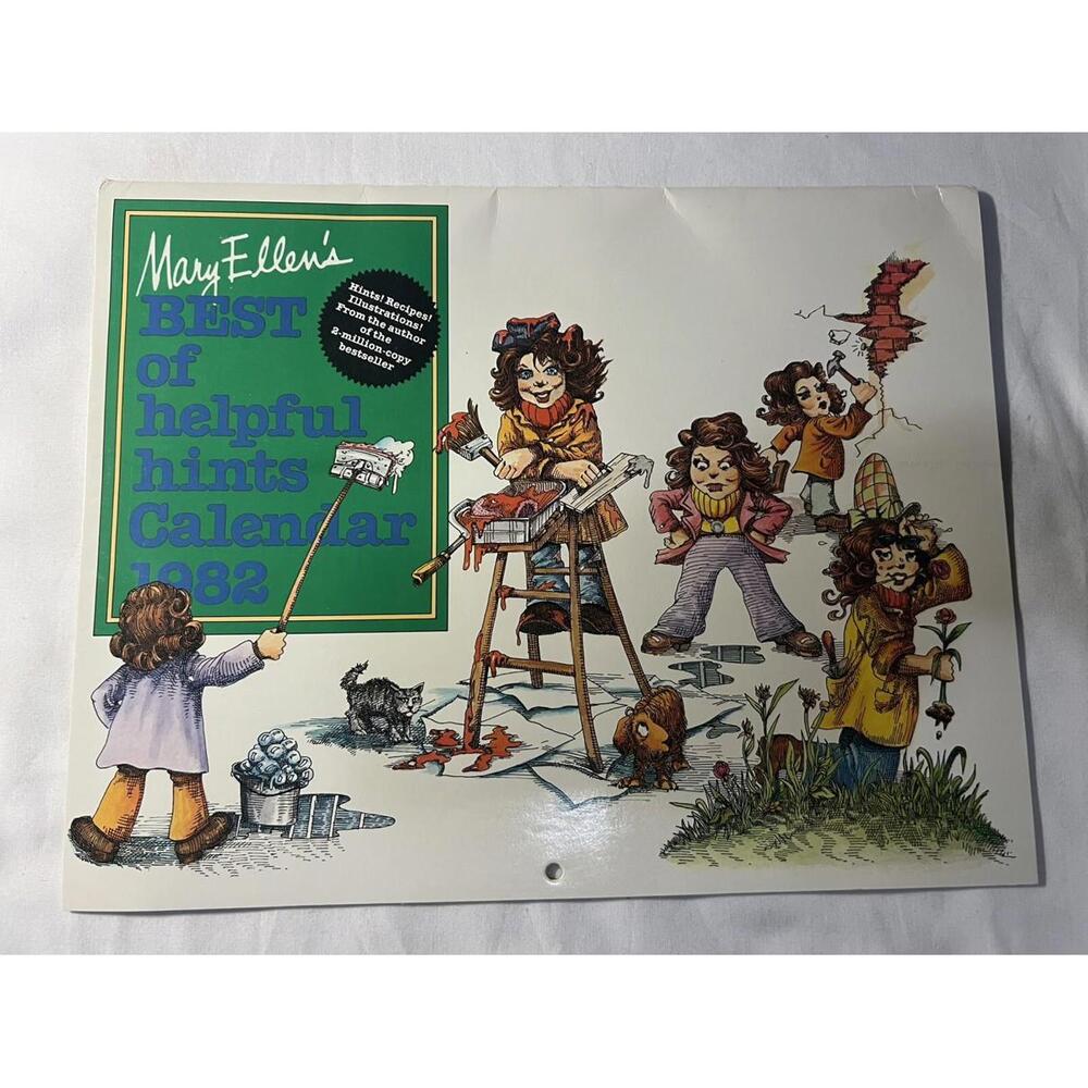 1982 Mary Ellen’s Helpful Hints Calendar Money Saver Household Tips Cleaning